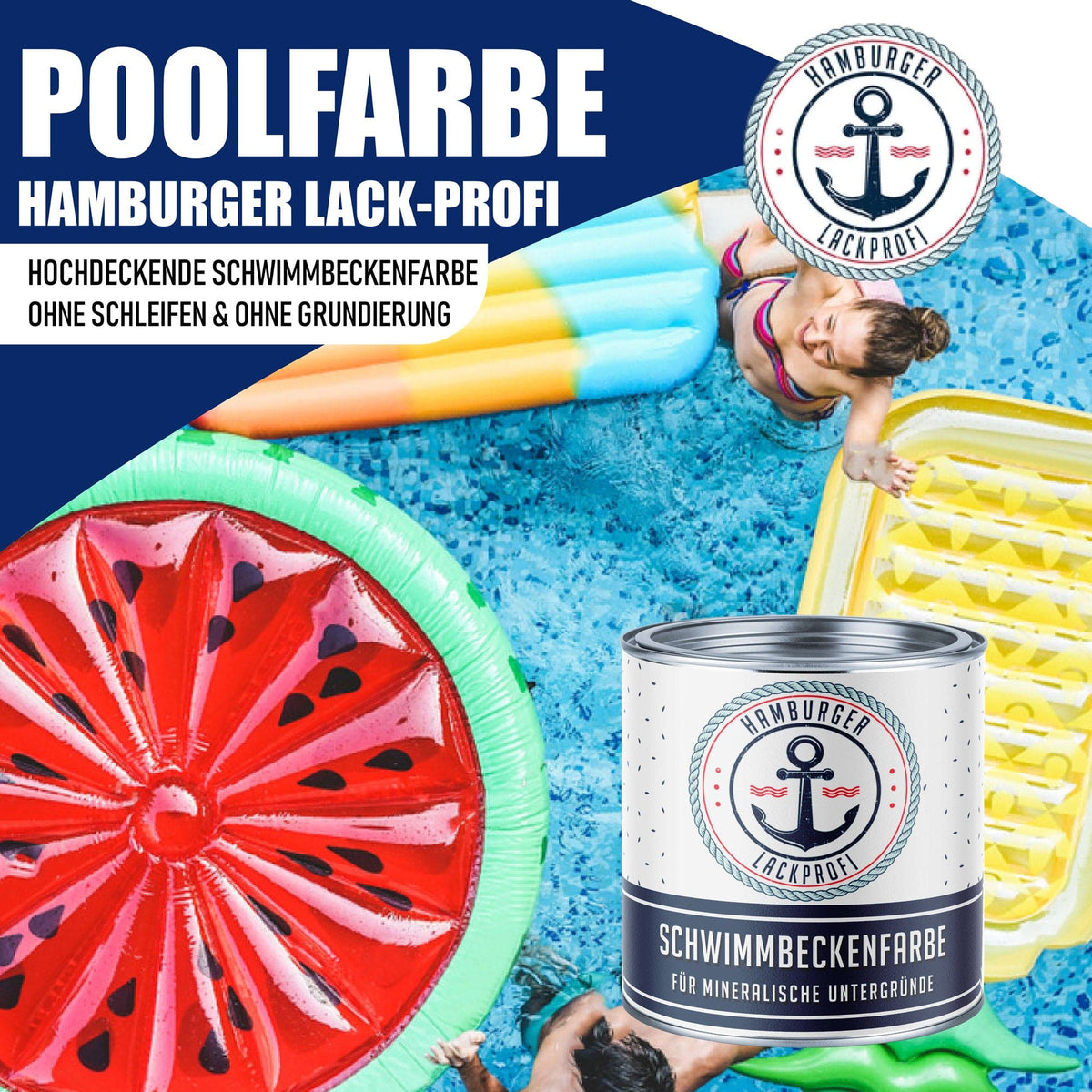 Peinture pour piscine Vert turquoise RAL 6016 avec kit de peinture (X300) - Hamburger Lack-Profi, Image 2