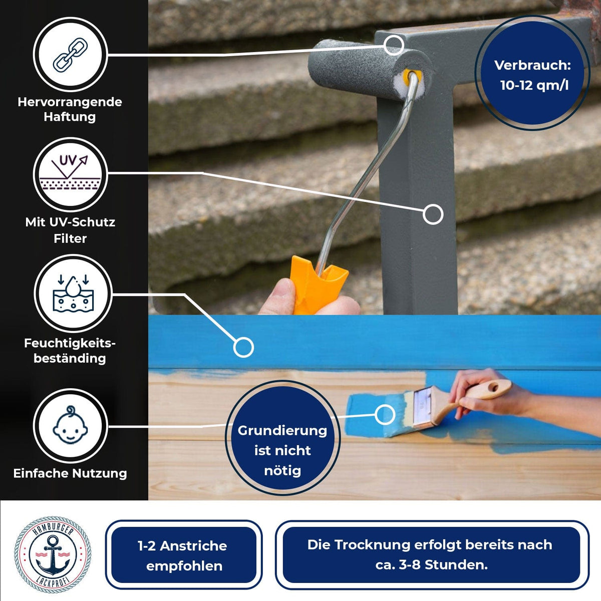Hamburger Lack-Profi Buntlack Telemagenta RAL 4010 - Robuster Kunstharzlack - Hamburger Lack-Profi