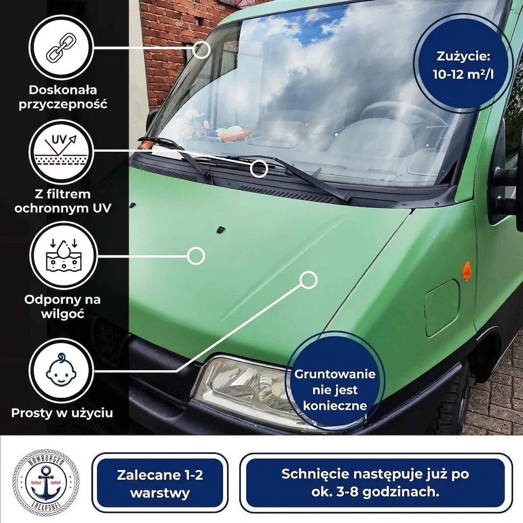 2K Autolak Smaragdgroen RAL 6001 - dekkend & roestwerend - Hamburger Lack-Profi