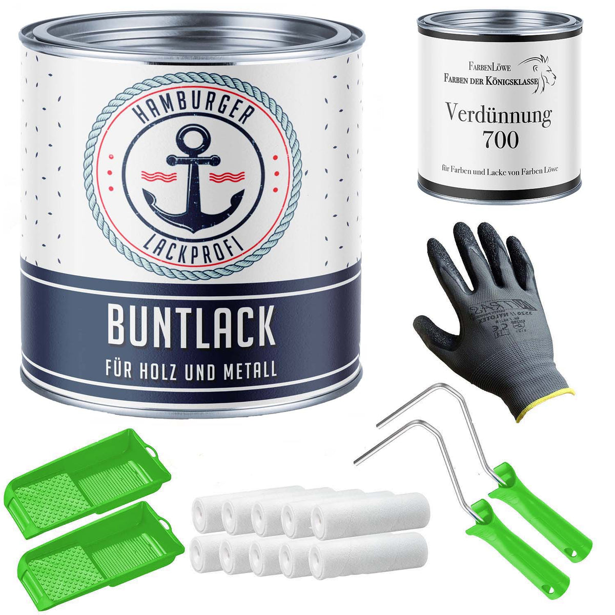 Kleurlak in Bruinbeige RAL 1011 met schildersset (X300) - Hamburger Lack-Profi