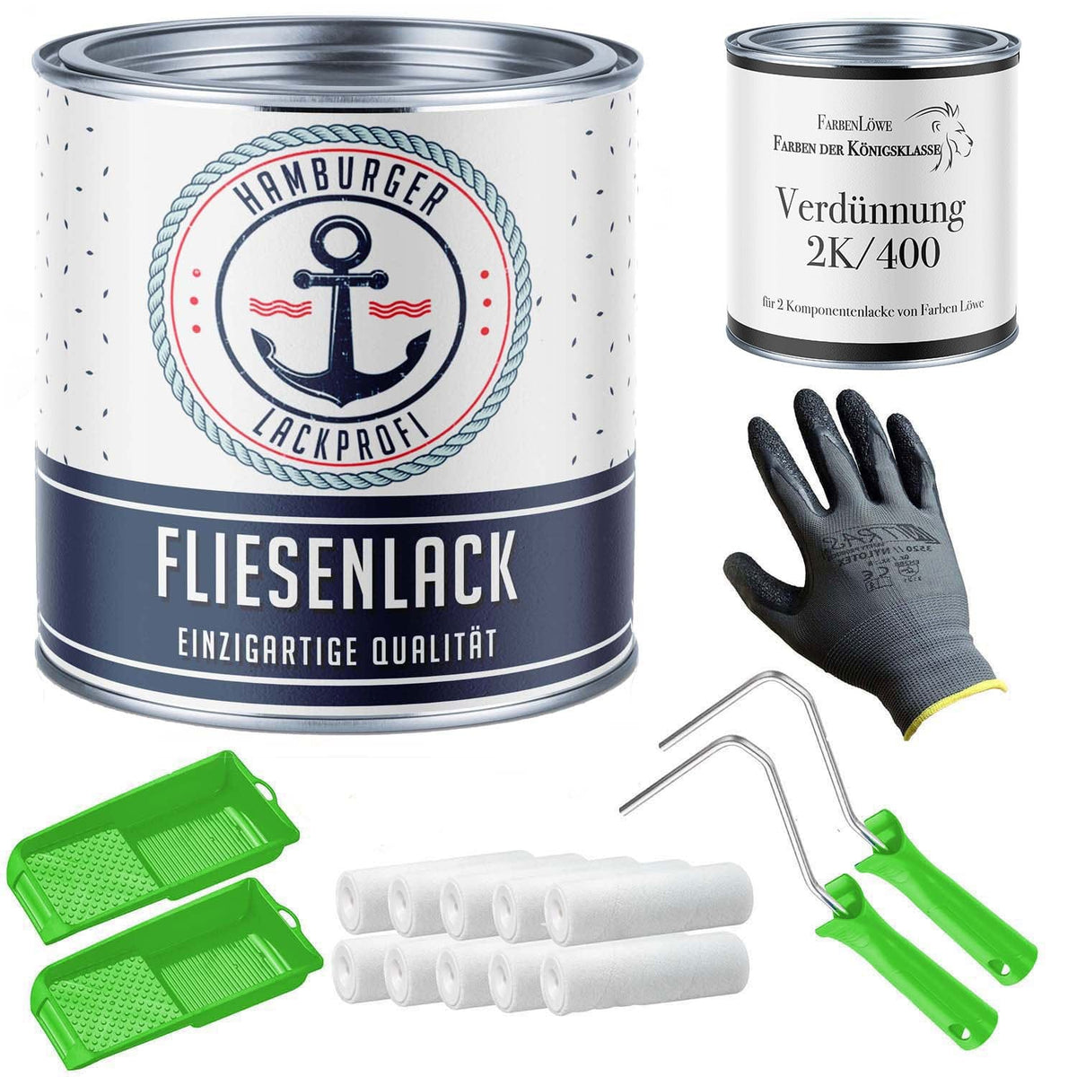 Fliesenlack in Lachsorange RAL 2012 mit Lackierset (X300) - Hamburger Lack-Profi