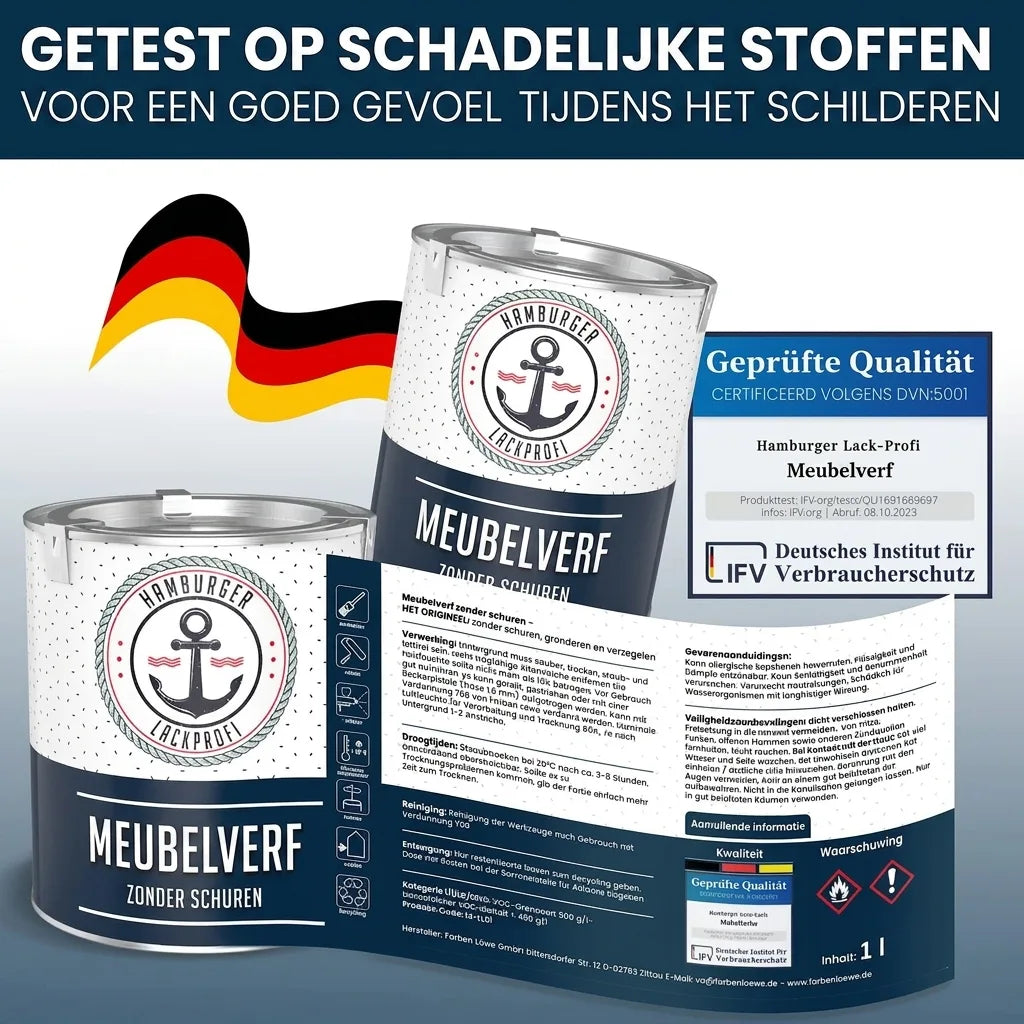 Möbelfarbe ohne Schleifen RAL 5023 Fernblau - Möbellack Hamburger Lack-Profi - Hamburger Lack-Profi