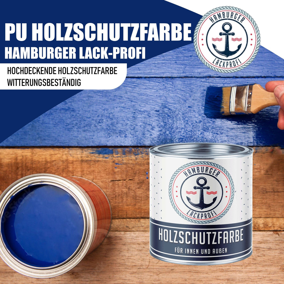 PU Holzschutzfarbe RAL 6000 Patinagrün - Wetterschutzfarbe - Hamburger Lack-Profi