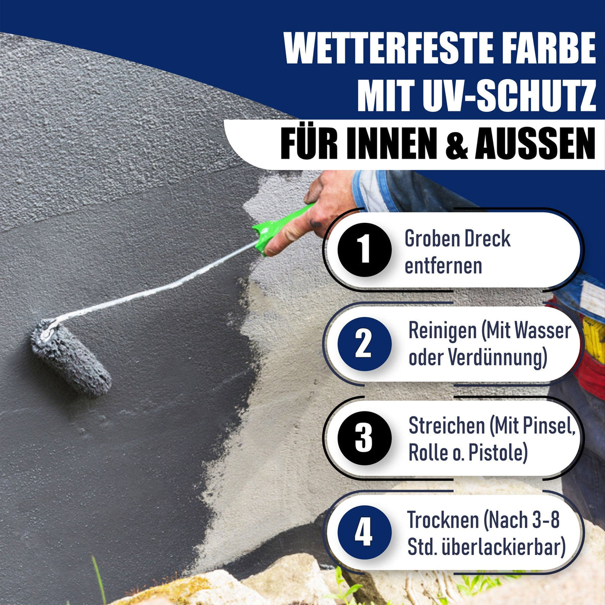 Hamburger Lack-Profi Betonfarbe Blutorange RAL 2002 - hochdeckende Fassadenfarbe - Hamburger Lack-Profi