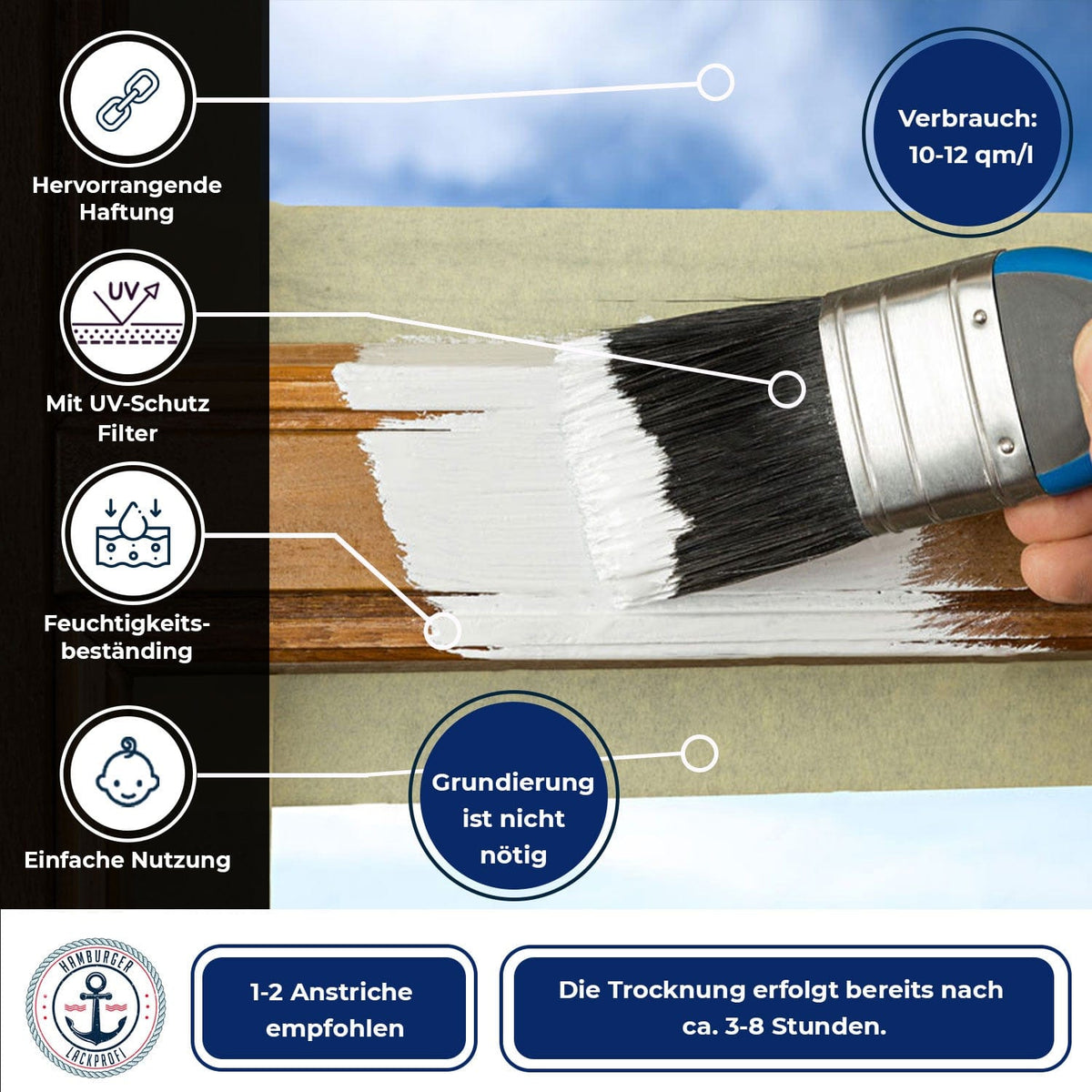 Peinture de protection du bois PU RAL 7039 Gris quartz, Image 5