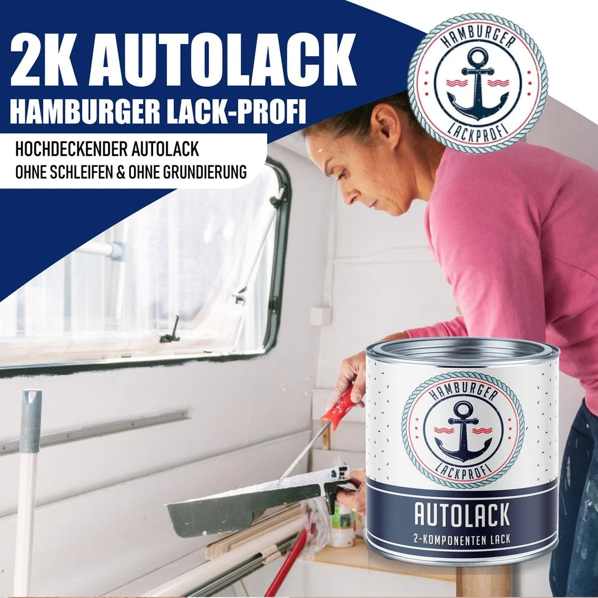 2K Autolak Lichtroze RAL 3015 - dekkend & roestwerend - Hamburger Lack-Profi