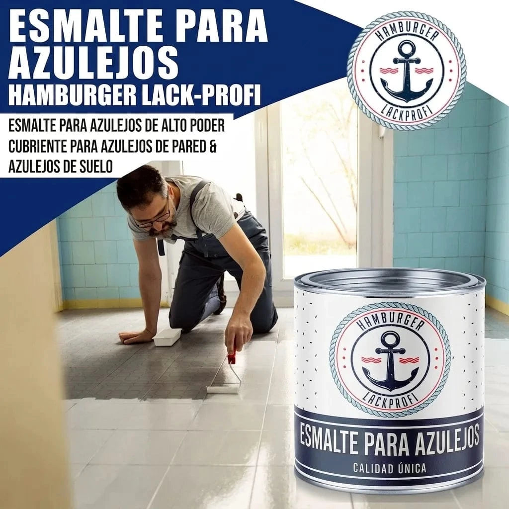 Peinture pour carrelage Vert turquoise RAL 6016 avec kit de peinture (X300) et diluant (1 L) - Offre spéciale -30 % - Hamburger Lack-Profi
