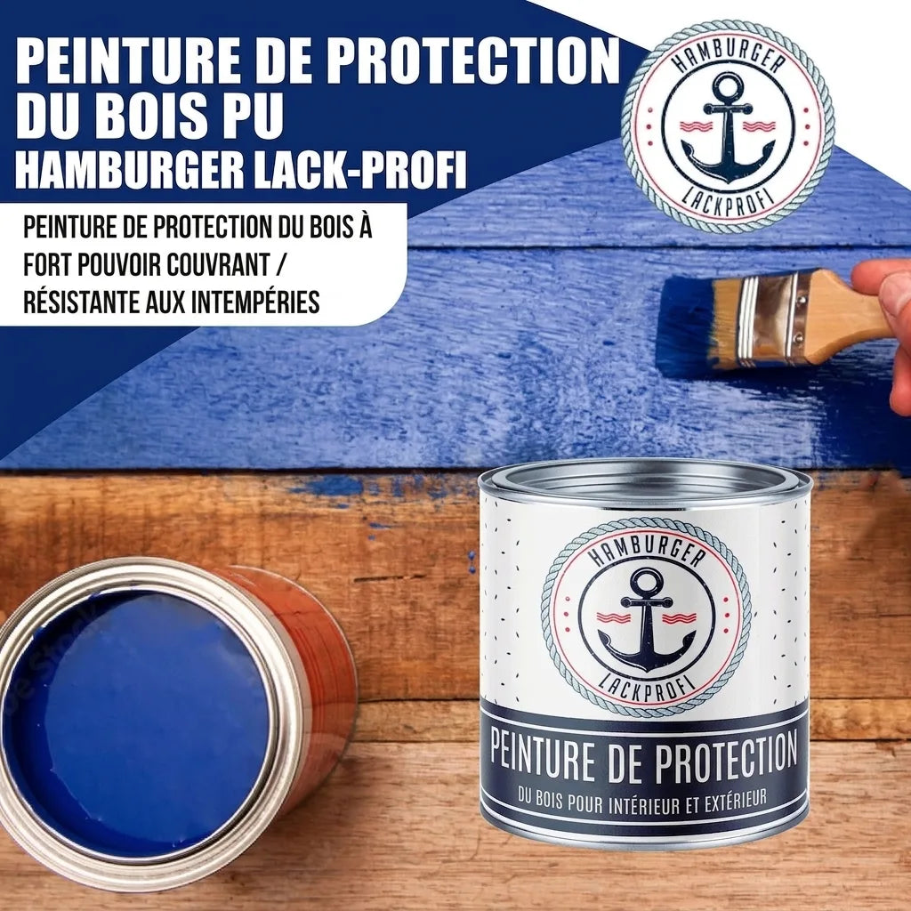 Peinture polyuréthane bois RAL 3013 Rouge tomate - Peinture de protection contre les intempéries - Hamburger Lack-Profi