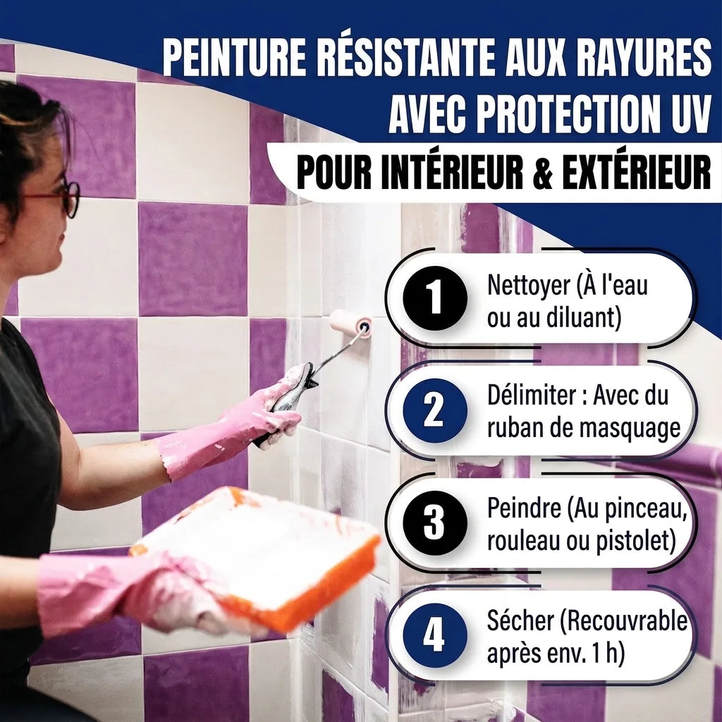 Peinture pour carrelage Rouge pur RAL 3028 avec kit de peinture (X300) - Hamburger Lack-Profi, Image 36