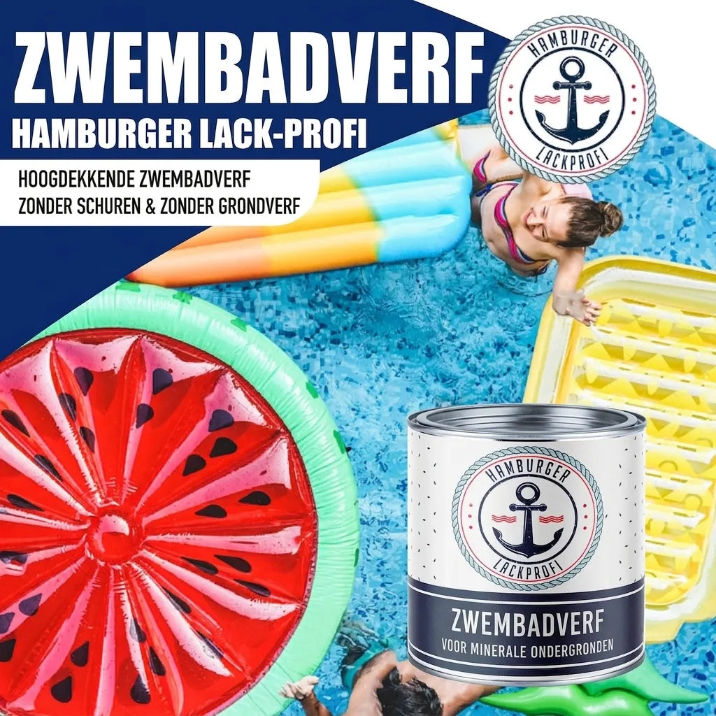 Zwembadverf Granietgrijs RAL 7026 - Dekkende zwembadverf - Hamburger Lack-Profi