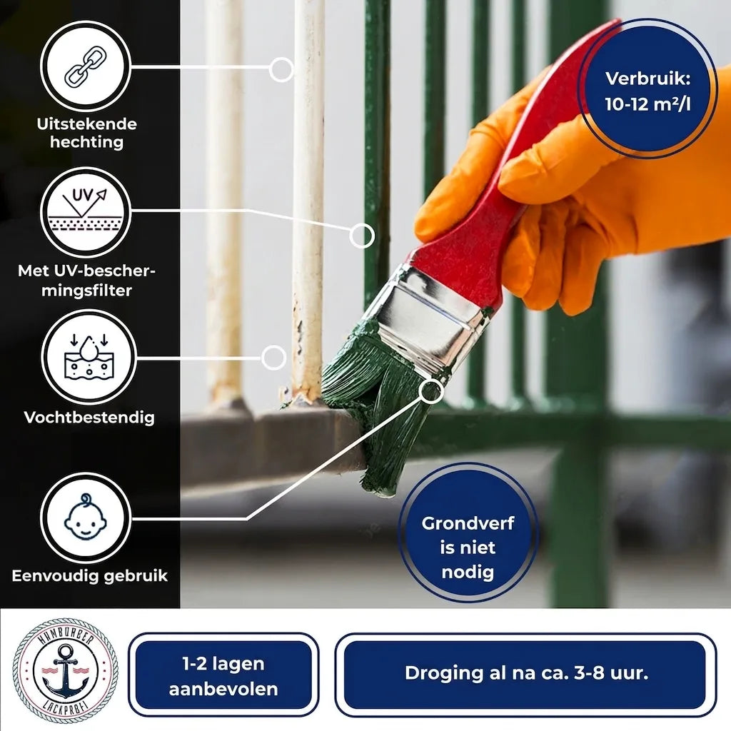 Laque de protection métal Vert pin RAL 6028 avec kit de peinture (X300) - Hamburger Lack-Profi, Image 35