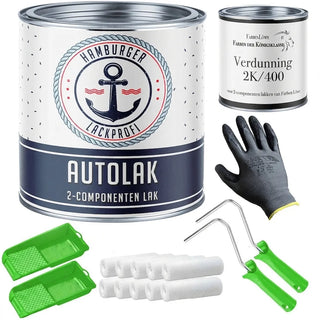 2K Autolak in Zeildoekgrijs RAL 7010 met schildersset (X300) - Hamburger Lack-Profi