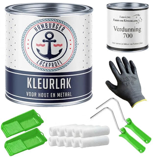 Kleurlak in Blauwgroen RAL 6004 met schildersset (X300) - Hamburger Lack-Profi