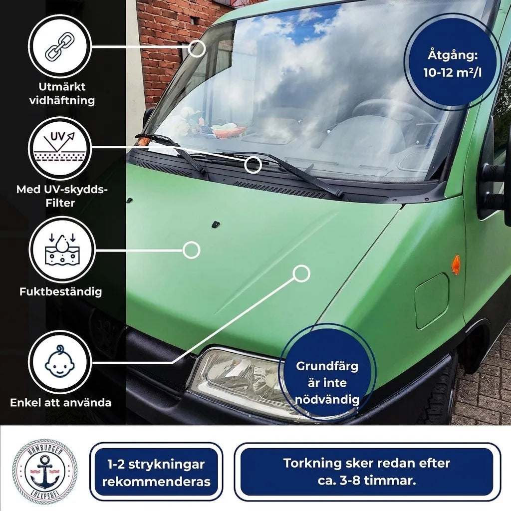 2K Autolak Zuiver groen RAL 6037 - dekkend & roestwerend - Hamburger Lack-Profi