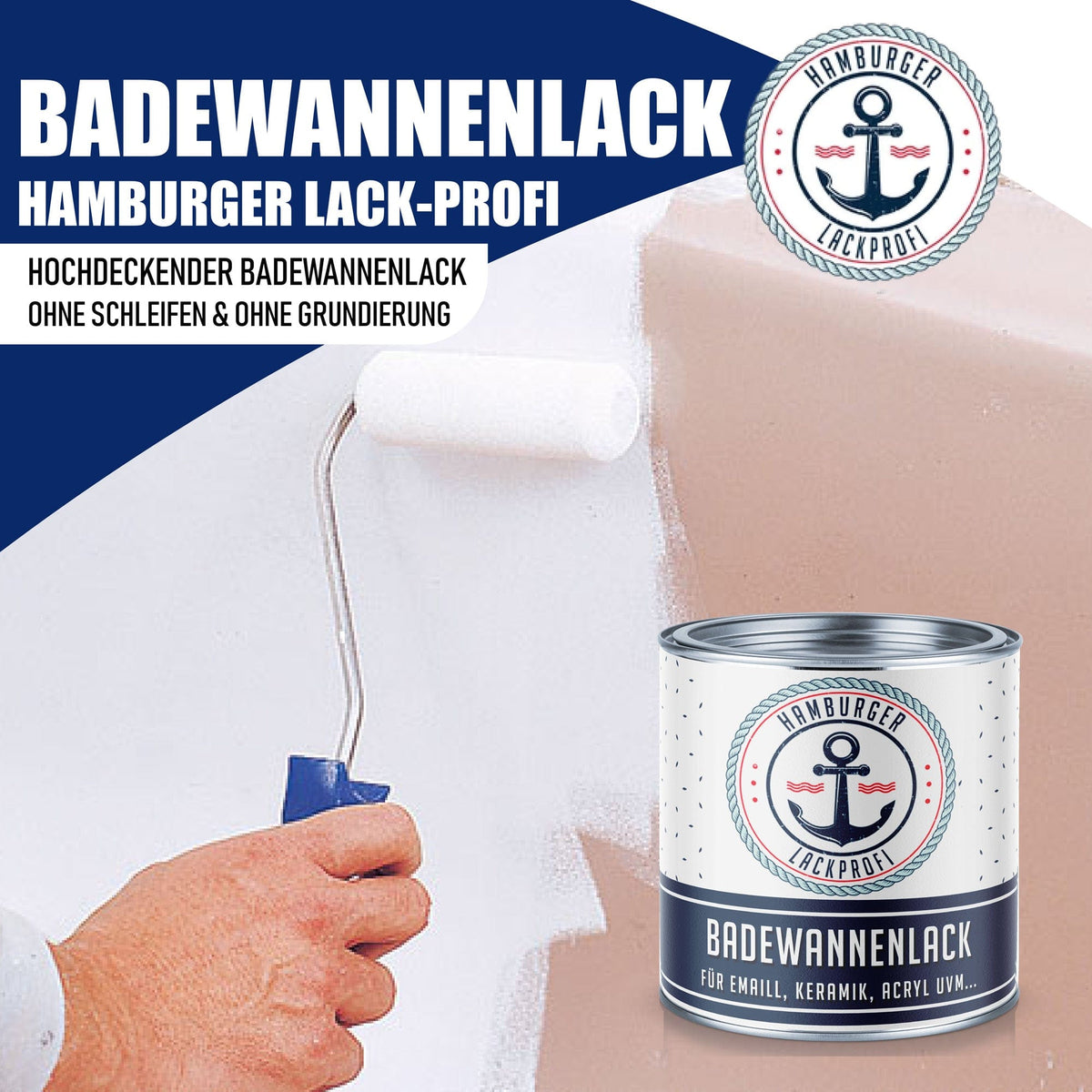 2K Badkuiplak Bremgeel RAL 1032 met schildersset (X300) - Hoogglans / Zijdemat / Mat - Hamburger Lack-Profi, Afbeelding 2