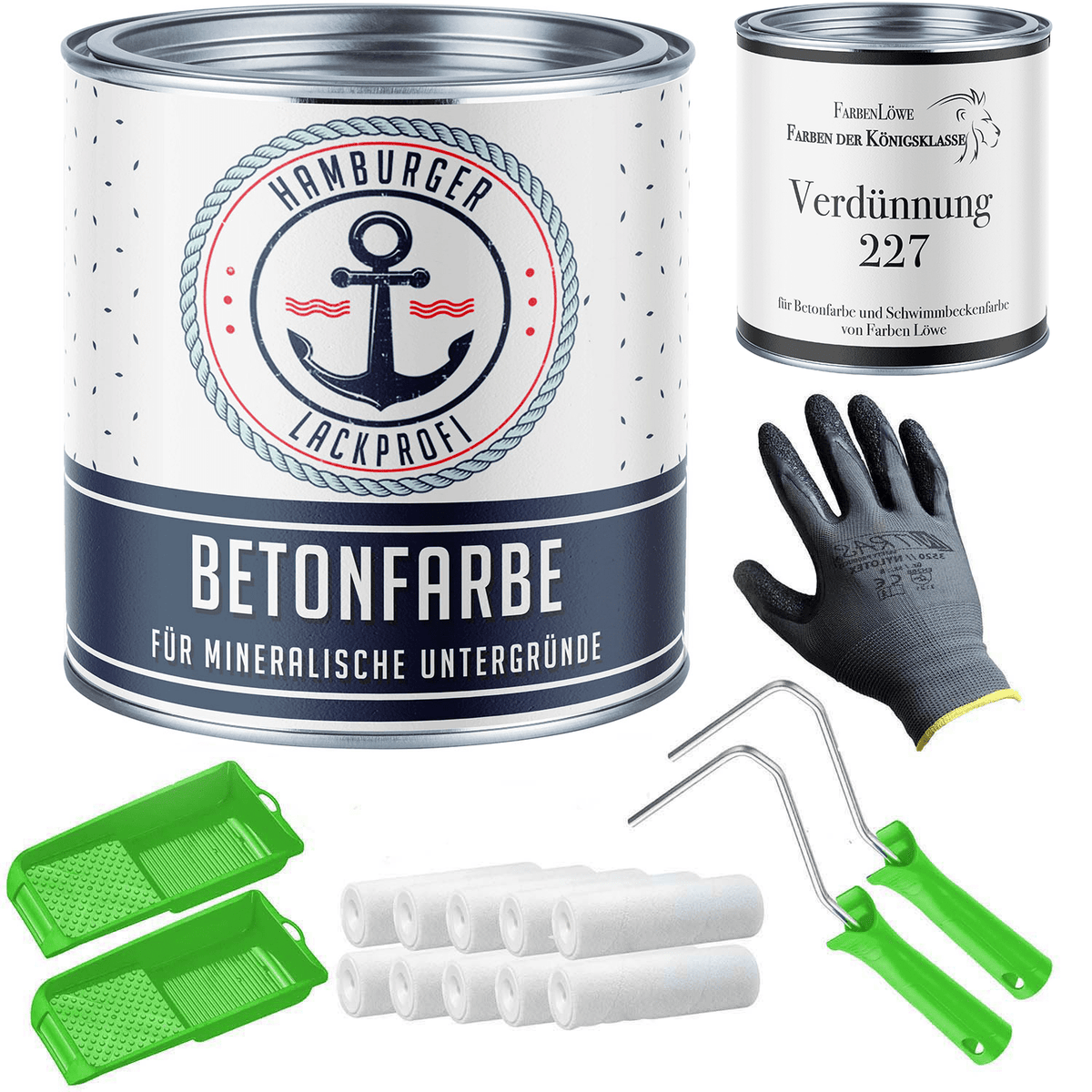 Betonverf Duifblauw RAL 5014 met schildersset (X300) - Hamburger Lack-Profi
