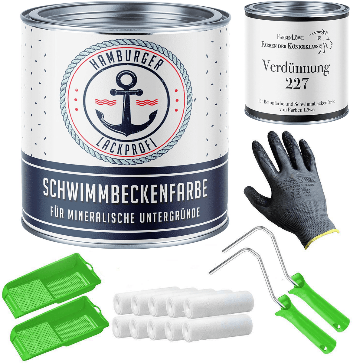 Peinture pour piscine Orangé de sécurité RAL 2010 avec kit de peinture (X300) - Hamburger Lack-Profi