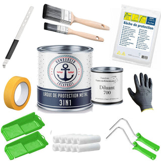 Peinture 3 en 1 Brun beige RAL 8024 avec kit de peinture (X500) - Antirouille - Hamburger Lack-Profi