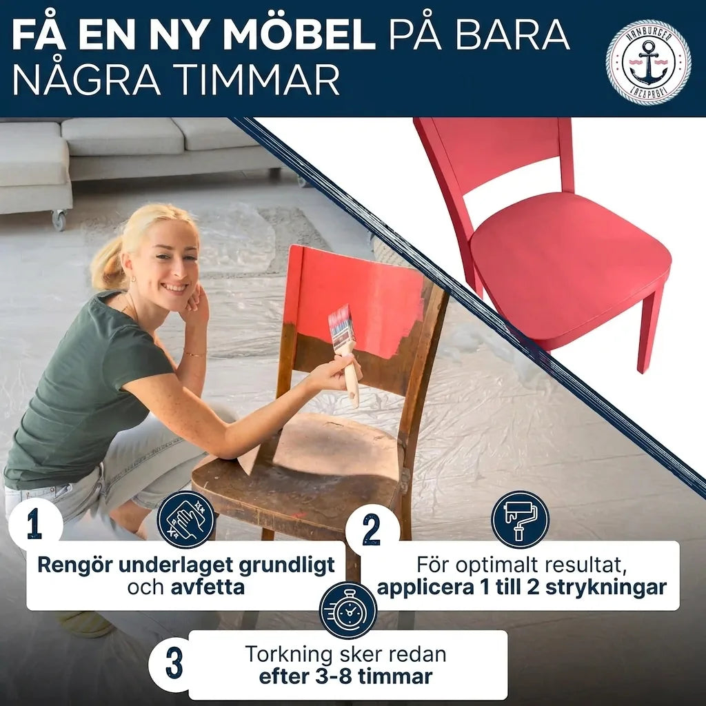 Möbelfarbe ohne Schleifen RAL 8011 Nussbraun - Möbellack Hamburger Lack-Profi - Hamburger Lack-Profi